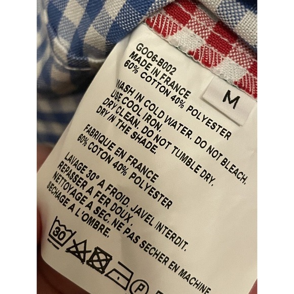 Gosha Rubchinskiy Short Sleeve Button Down Shirt Men Size Medium Check‎ Gingham - Picture 5 of 5